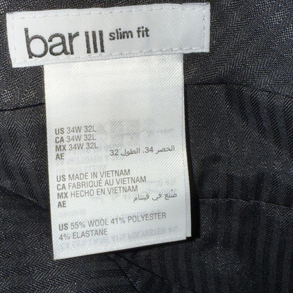 Bar III Men's Slim-Fit Wool Blend Dress Pants blue-34x32 $175 - Picture 6 of 8